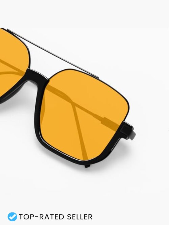 Retro Oversized Aviator Sunglasses Square Double Bridge Pilot 70s Trendy Shades main image 6